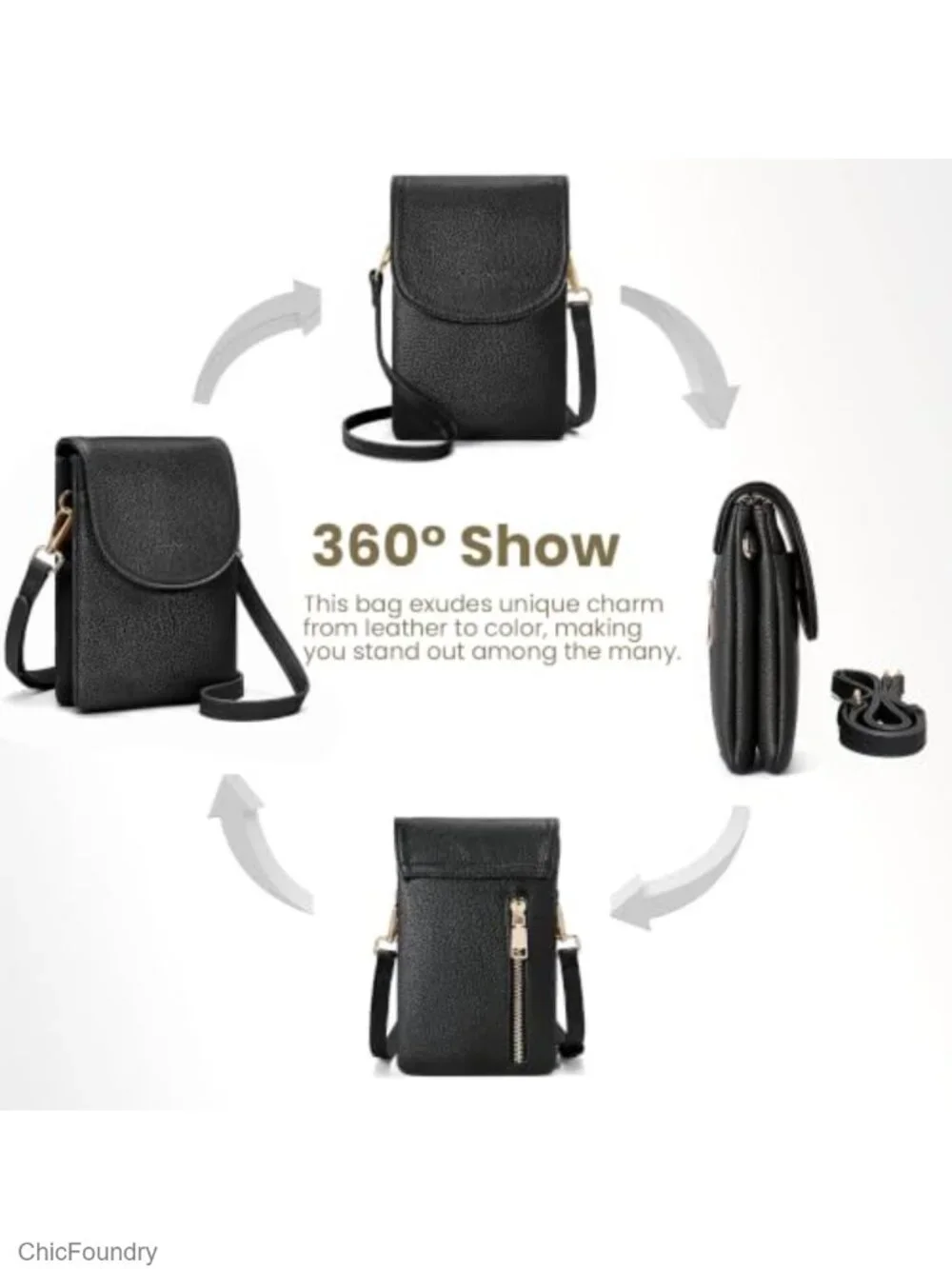 RFID Crossbody Purse for Women with Adjustable Strap Credit Card Slots